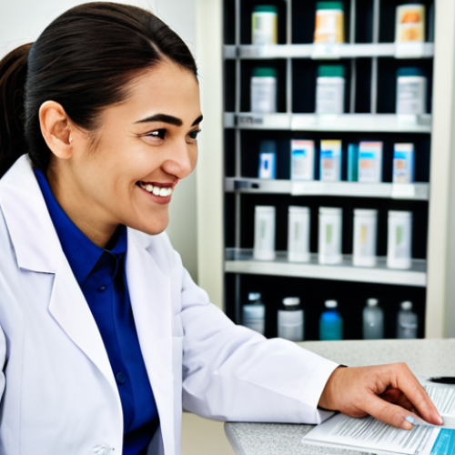Home 25 A professional, compassionate female pharmacist in a modest lab coat, providing detailed consultation to a calm, elderly male patient in a clean, modern pharmacy. The atmosphere is quiet and efficient, with no long queues, emphasizing patient education and improved care. The pharmacist is smiling gently, offering clear guidance on medication, and the patient is listening attentively. Bright, even lighting, professional photography, high detail, sharp focus, natural colors, safe for work, appropriate content, fully clothed, professional dress, perfect anatomy, correct proportions, natural pose, well-formed hands, proper finger count, natural body proportions, modest clothing.