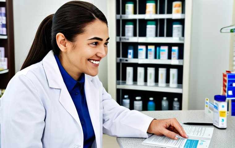 A professional, compassionate female pharmacist in a modest lab coat, providing detailed consultation to a calm, elderly male patient in a clean, modern pharmacy. The atmosphere is quiet and efficient, with no long queues, emphasizing patient education and improved care. The pharmacist is smiling gently, offering clear guidance on medication, and the patient is listening attentively. Bright, even lighting, professional photography, high detail, sharp focus, natural colors, safe for work, appropriate content, fully clothed, professional dress, perfect anatomy, correct proportions, natural pose, well-formed hands, proper finger count, natural body proportions, modest clothing.
