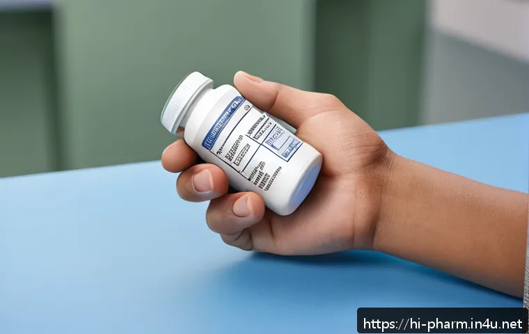 약사 약물 배합 금기 사례 - A detailed and realistic medical illustration showing two hands holding common medications: one hand...